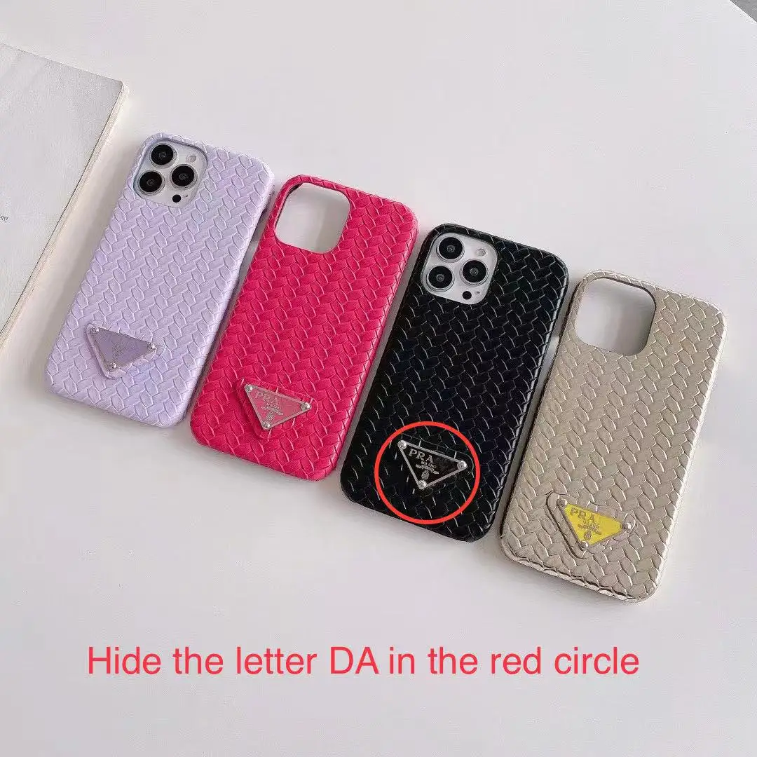 

New fashion brand leather phone case for iPhone XS 11 11pro 12 12promax 13 13pro 13promax hemp pattern mobile phone case