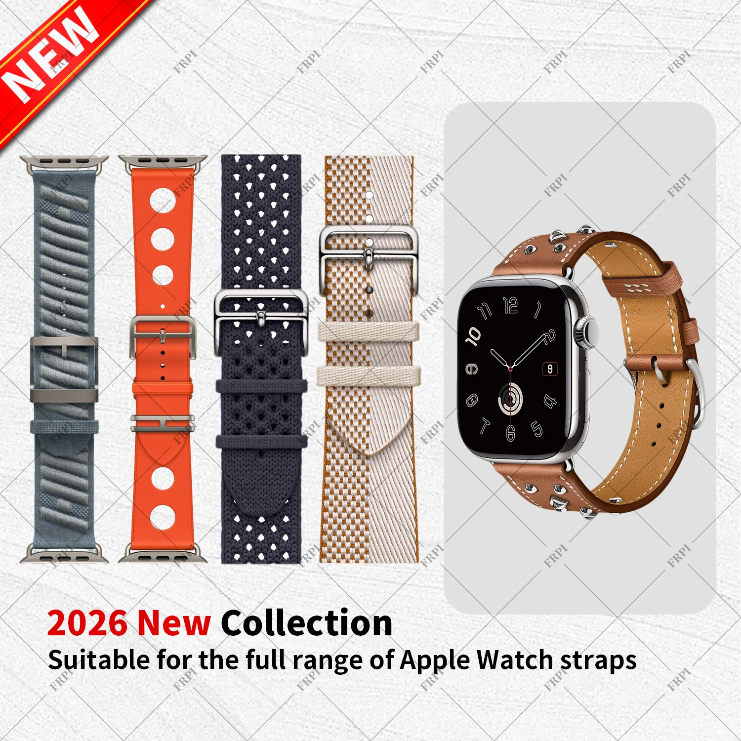 Фото Новый ремешок Scub'H Diving En Mer Néo Tricot Toile H Double Jeu Kilim Single Tour Twill Jump Attelage для Apple Watch Series 11 42 мм (2026 год) №1