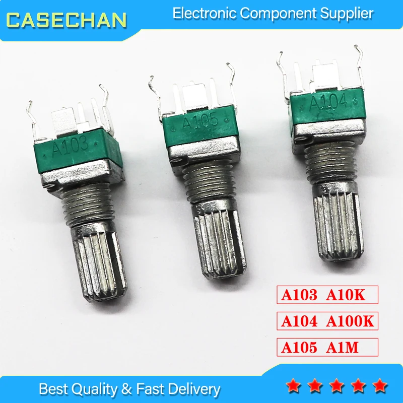 5 шт./лот герметичный 3-штырьковый RK097N одиночный вертикальный потенциометр A10K A20K