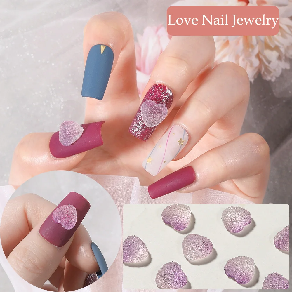 

Love Nail Jewelry 50pcs/lot Nails Figure Purple Gradient Sugar Diy Nail Art Rhinestone Candy For Nails Tips Beauty Elegant