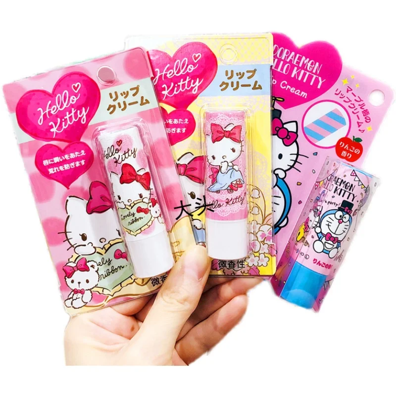 

Kawaii Sanrio Hello Kitty Doraemon Lip Balm Anime Cute Girl Heart Moisturizing Lip Oil Hydration Cosmetics Lip Skin Care Gift