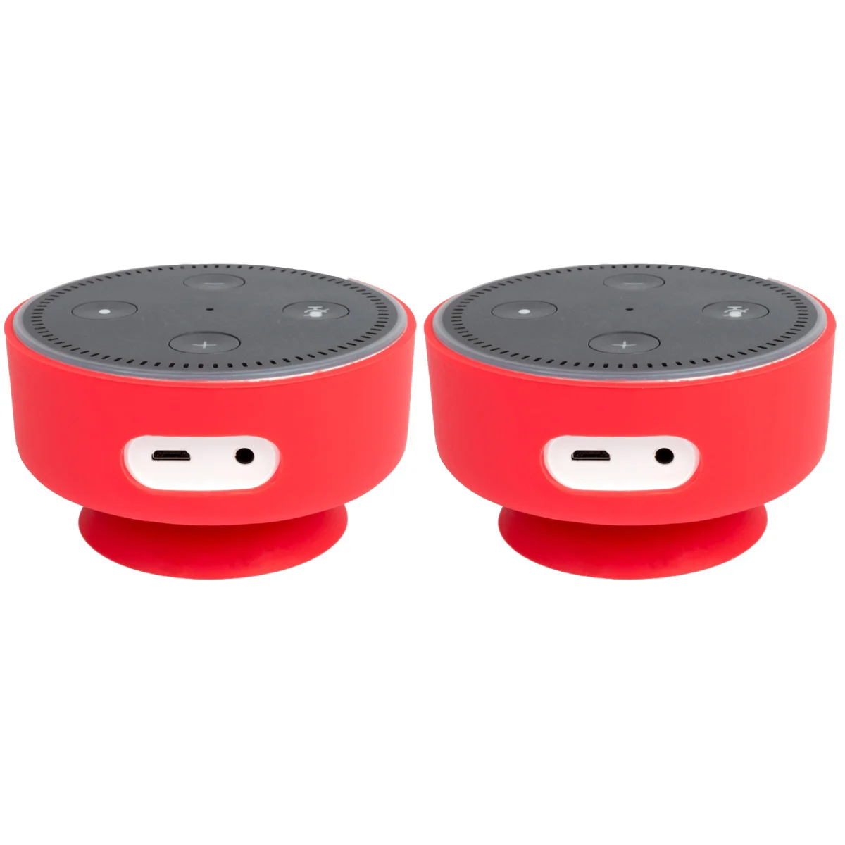 

2pcs Silicone Case Protable Protective Case Cover Skin with Suction Cup Base for 2 (Red)