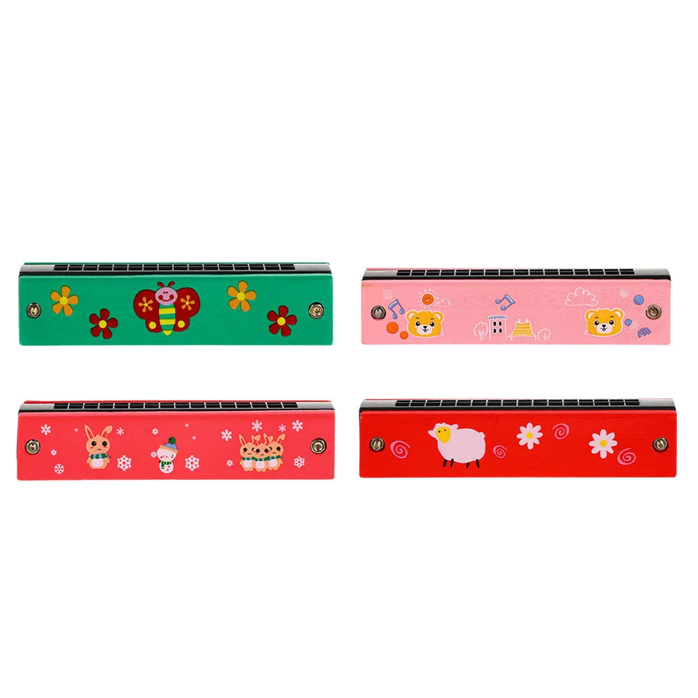 

4Pcs Child Harmonica Plaything Double Row Harmonica Musical Toys Birthday Gifts