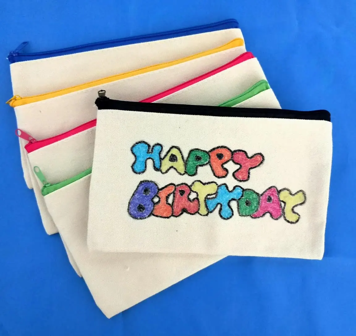 

Sublimation Blank Cosmetic Bags Canvas Zipper Pencil Cases Customized Women Makeup Bag Fashion Handbag Pouchs Bags DH8888