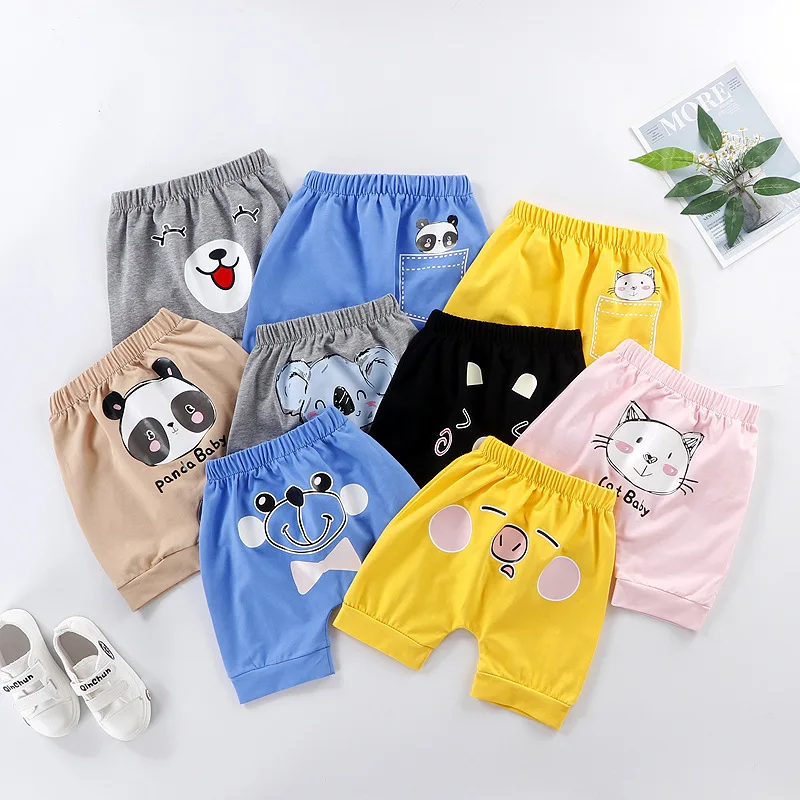 

Summer Baby Shorts Cotton Knee-length Short Pants Cartoon Elastic Waist PP Pants for Boys Girls 2022 Casual Toddler Baby Clothes