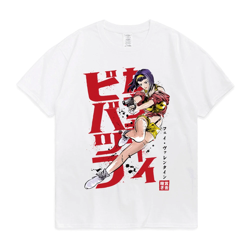 

Japanese Anime Cowboy Bebop T Shirt Funny Manga Spike Spiegel Faye Valentine T-shirts Men Women Streetwear Funny Tee Shirt Tops