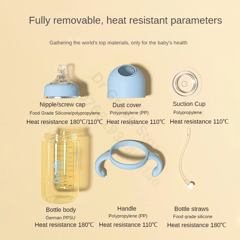 Dr.Green новая обновленная бутылочка для новорожденных с широким горлышком и ручкой