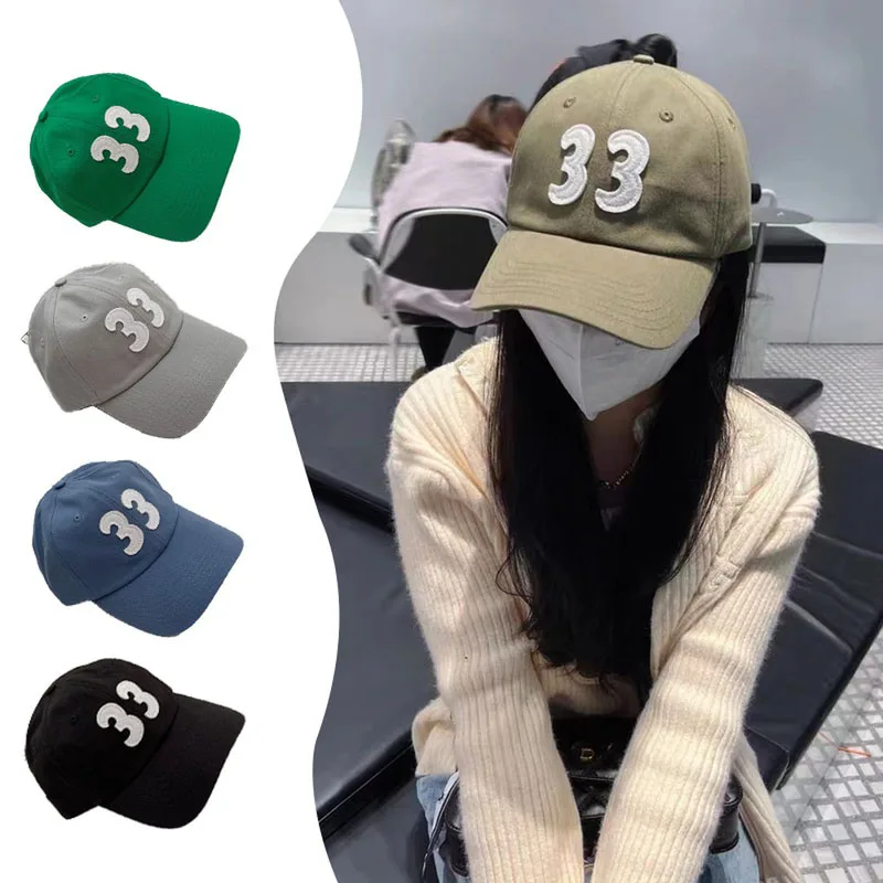 

New Fashion Number 33 Wome's Cap Men's Baseball Cap Sports Sun Hat Couple RetroHip-Hop Fashion Street Shooting Peaked Cap