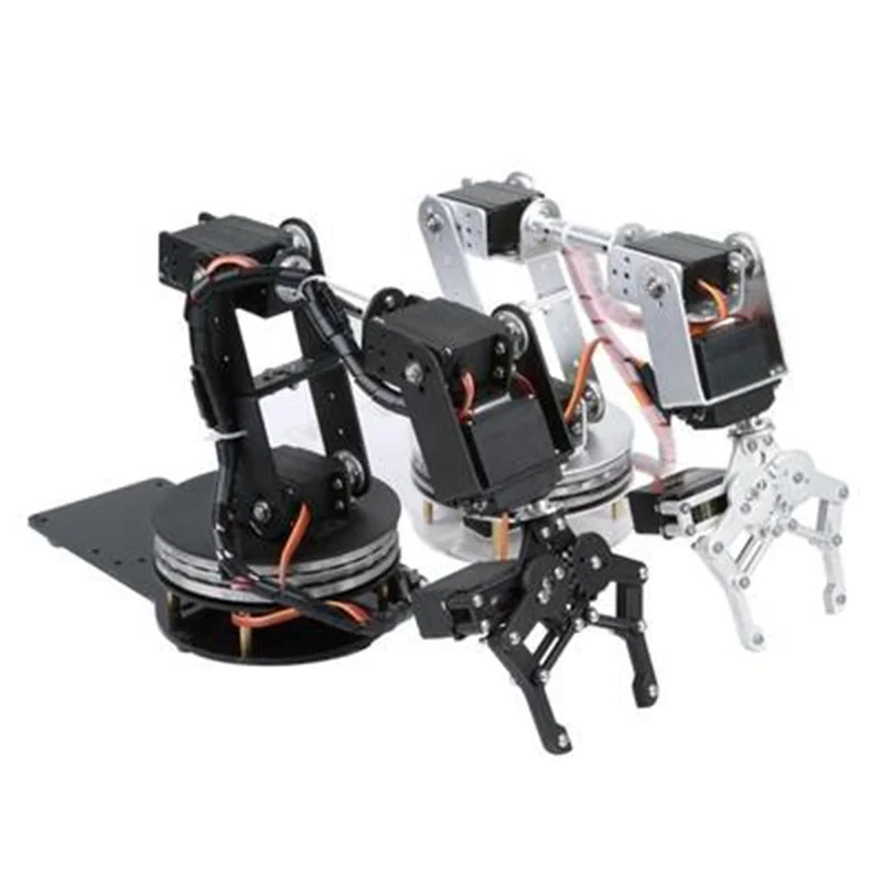 6 DOF Robot Arm with 360 Degree Rotating Base Multi DOF Disc-Type Manipulator Robot Maker Education DIY  Toy Kit