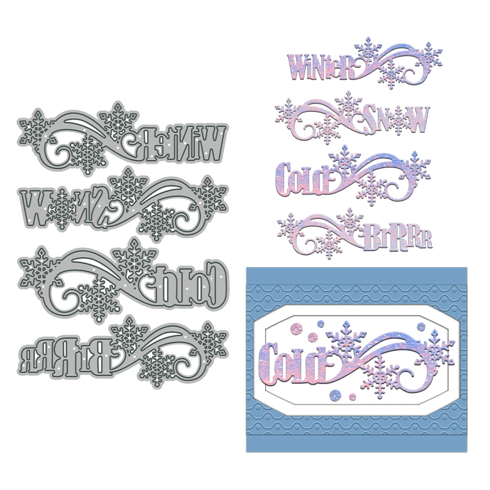 MangoCraft зимний снег холодный Brrrr режущие штампы принадлежности для скрапбукинга