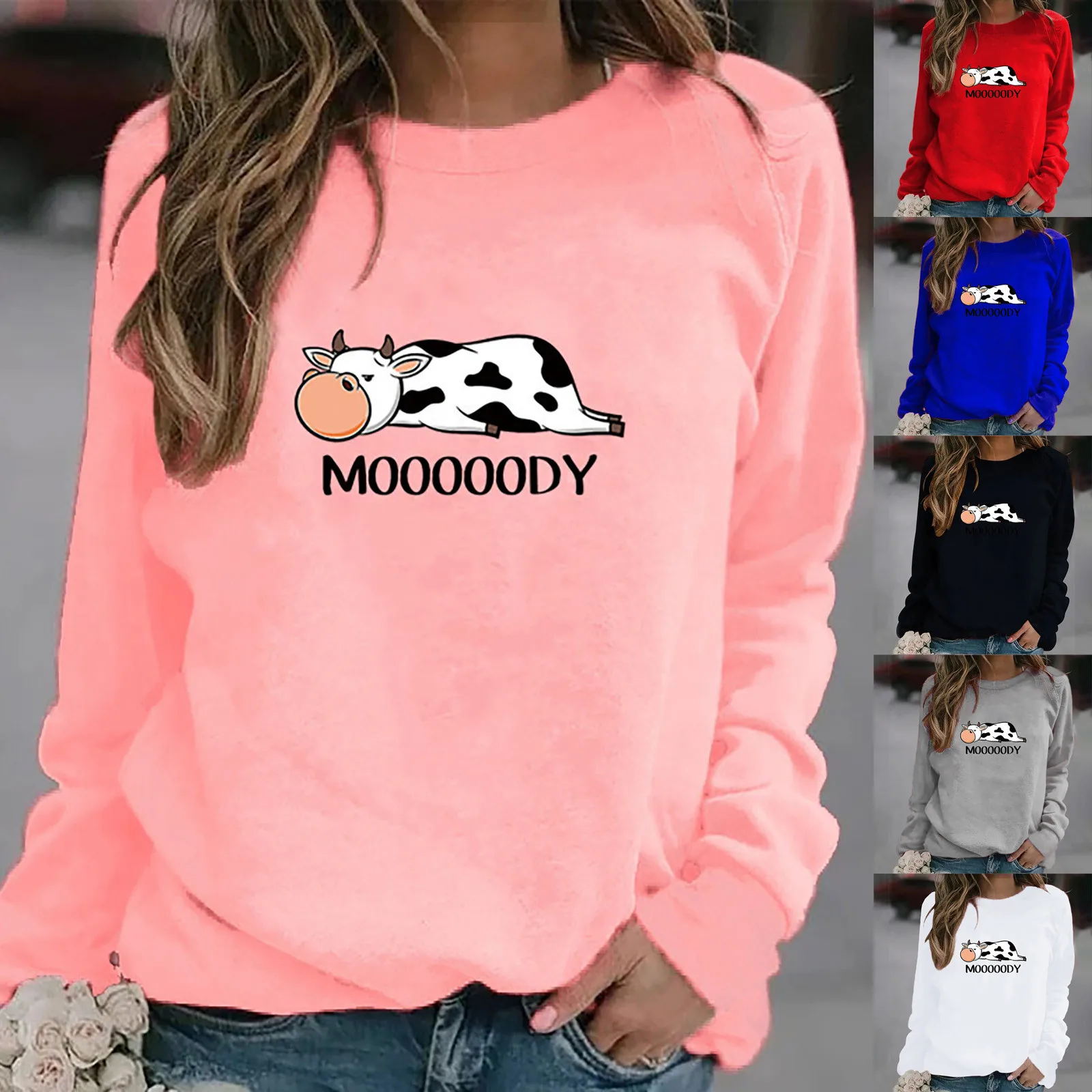 

Женская футболка с коротким рукавом и круглым вырезом, с принтом коровы