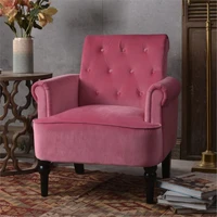 with wooden legs club rosewood accent chair armchair for bedroom living room or office elegant button tufted roll arm design