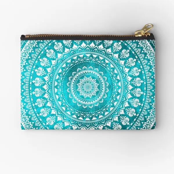 

Mandala Turquoise Zipper Pouches Pure Key Coin Storage Women Underwear Packaging Men Wallet Small Money Panties Bag Socks