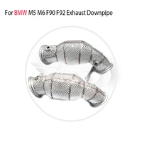 hmd exhaust system high flow performance downpipe for bmw m5 f90 4 4t auto modification header with catalyst
