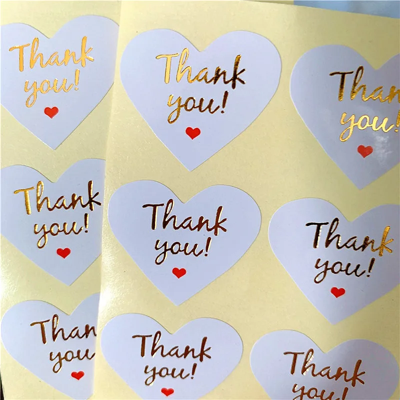 

Золотые бумажные наклейки с сердечком leaffei 100 шт.