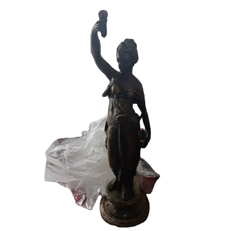 Загадочный кобальтовый синий шар 8-дневная латунная статуя охотницы античная