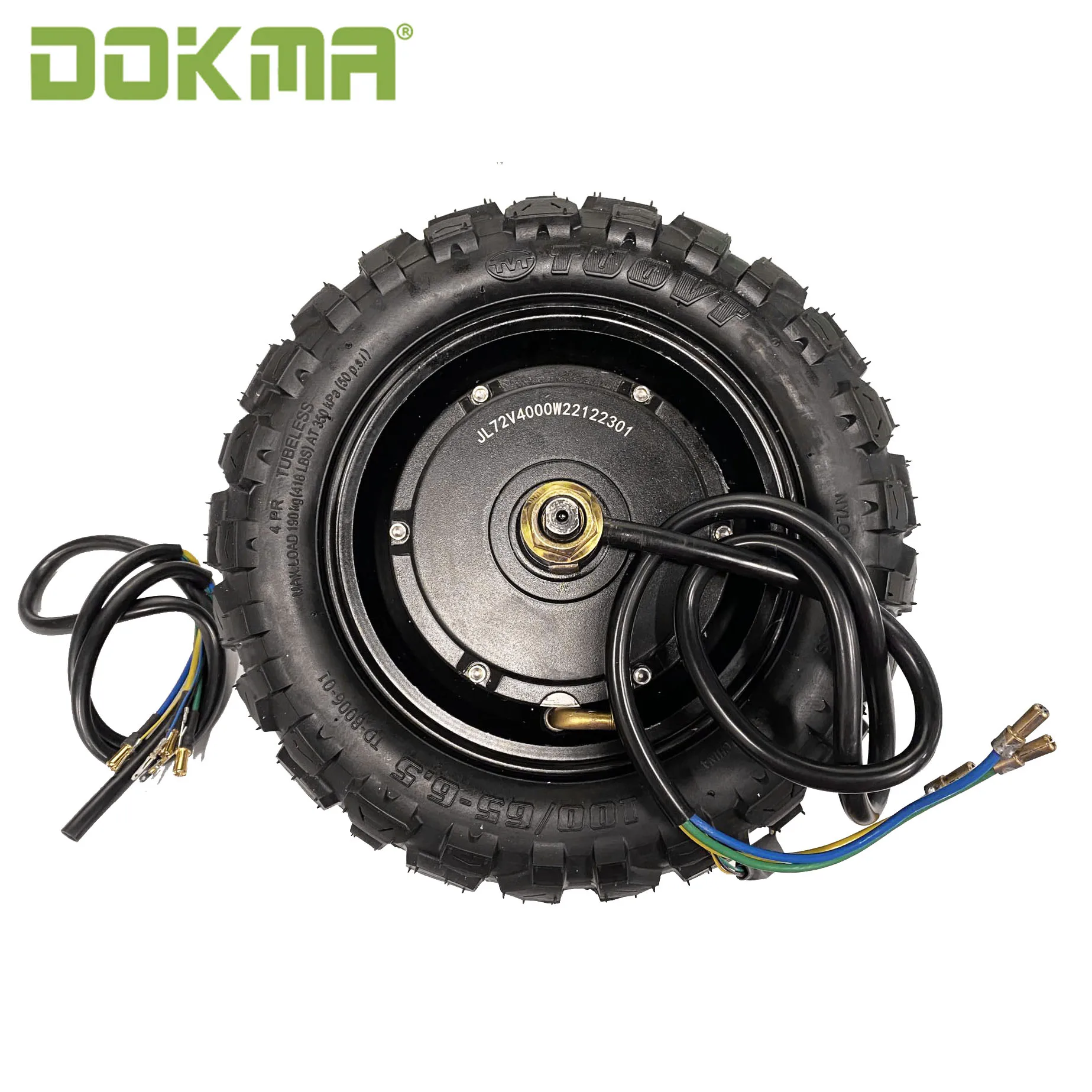 

Мотор бесщеточный Dokma 72 в 4000 Вт для скутера с высоким эффектом и бескамерной шиной 100/65-6,5