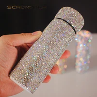 SCAONORCH 150ML Mini Stainless Steel Coffee Travel Mug Portable Thermos Bottle Bling Rhinestones Car Cup Insulated Flask Tumbler