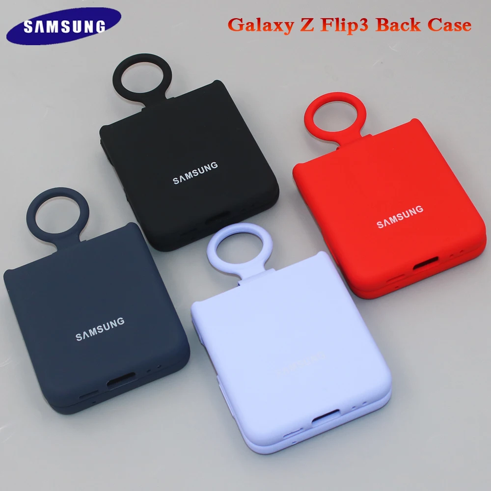 

Ring Case Original Samsung Galaxy Z Flip 3 5G Liquid Silicone Soft Touch Full Protection Cover Shockproof Back Shell For ZFlip3