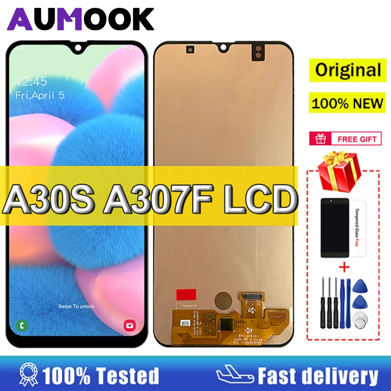 ЖК-дисплей AMOLED для Samsung Galaxy A30s A307F A307FN, дисплей с сенсорным экраном и дигитайзером в сборе, Замена для Samsung A30S LCD