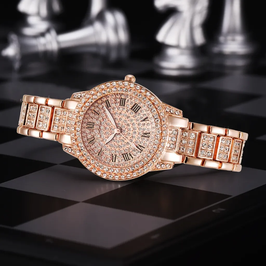 Women Watches Gold Watch Ladies Wrist Watches Luxury Brand Rhinestone Women's Bracelet Watches Female Relogio Feminino