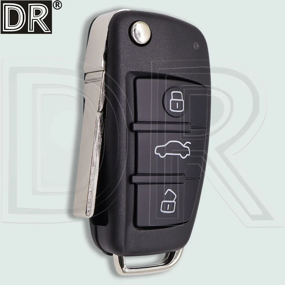 

DR 3Button Замена флип HU66 Blade Автомобильный чехол для ключа Fob Houisng Чехол для Audi A2 A3 A4 A4L A5 A6 A6L A8 Q7 S5 TT RS