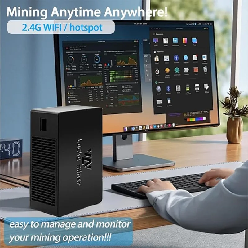 Bitcoins Miner Machine Lotto Mining Device 4.5TH/S WiFi SHA-256 Asic Chip BM1366 Портативный V8 Micro Silent Cryptocurrency Home Us