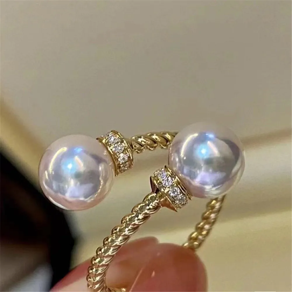 

Классическое дизайнерское кольцо, основа, 18K, позолоченные кольца с жемчугом, женские кольца с жемчугом «сделай сам», аксессуар без жемчуга