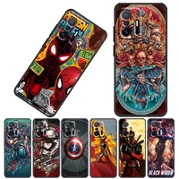 marvel avengers deadpool for xiaomi 12 12x 11 11t 10t mi 9t ultra pro lite tpu soft silicone black phone case fundas coque cover