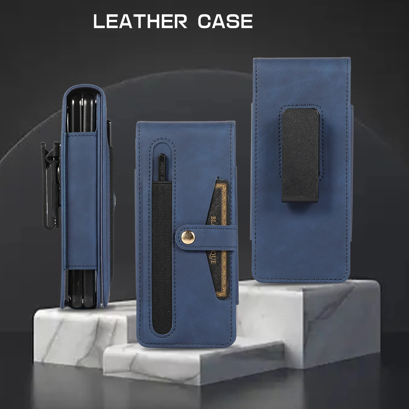 

S Pen Leather Wallet Bag Case for Samsung Galaxy Z Fold 5 Fold4 Fold5 Fold3 Fold 2 3 4 Fold2 5G Card Slot Tempered Glass Film