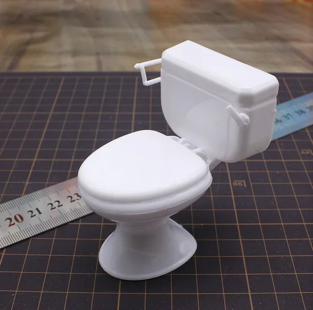 

1/12 Scale White Plastic Bathroom Toilet Model Scene Accessories For 6 inch Action Figure Body Doll Toy