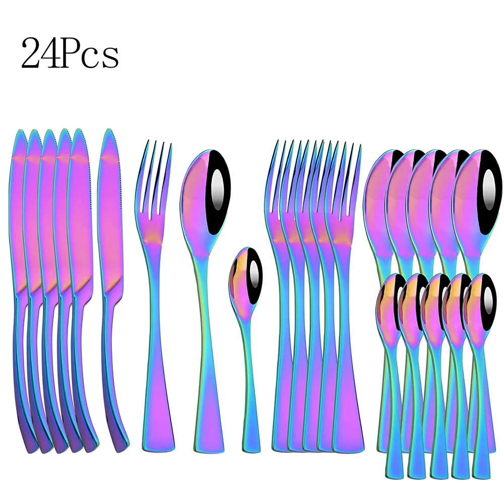 

Набор столовых приборов Zoseil, зеркальные столовые приборы из нержавеющей стали, 24 предмета