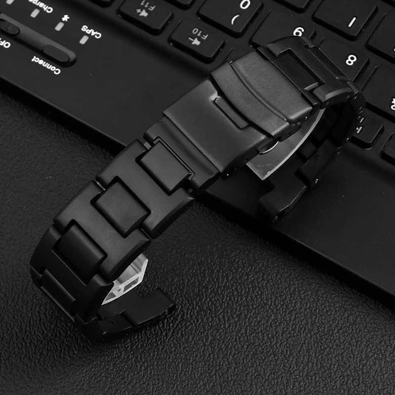 Watch belt accessories for CASIO GST-S130 / S110 / S120 / W130l / W100 / 210 plastic steel watch belt men's 26mm
