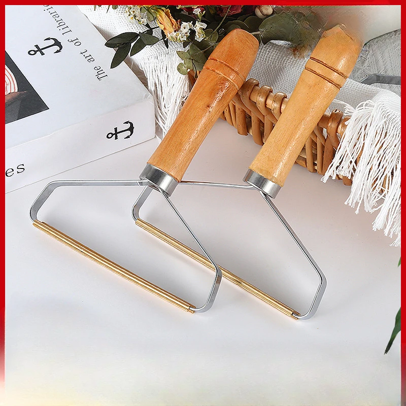 

New handle hair scraper does not hurt clothes hair remover woolen coat manual shaver stainless steel double-sided hair remover