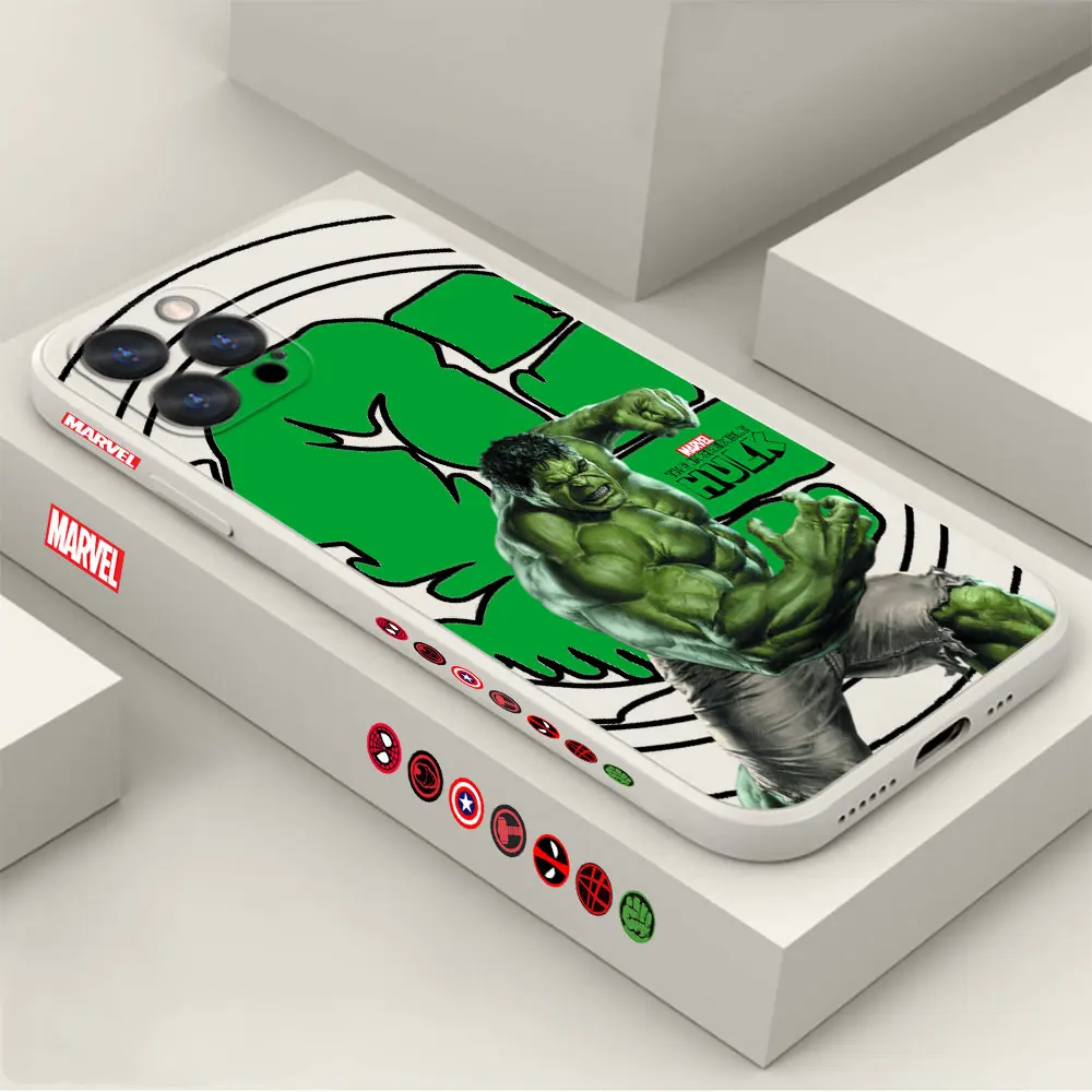 Marvel line The Hulk Logo Phone Case For Apple iPhone 14 13 12 11 Pro Max Mini 8 7 6 6S SE X XS XR Plus Cases Cover Fundas Cqoue