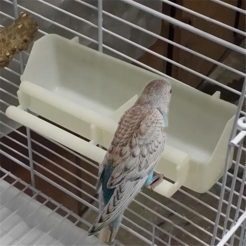 

2in1 Food Water Bowl Dual Feeding Cup Bird Pigeons Canary Cage Feeder Parrot Pet Aviary Hanging Stand Drinker Box Container