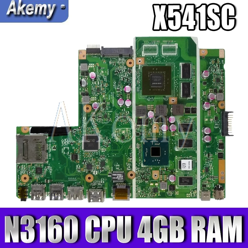 

Akemy X541SC N3710 CPU 4GB RAM N15V-GL1-KB-A2 mainboard REV 2.0 For Asus X541S X541SC laptop motherboard 90NB0C10-R00010