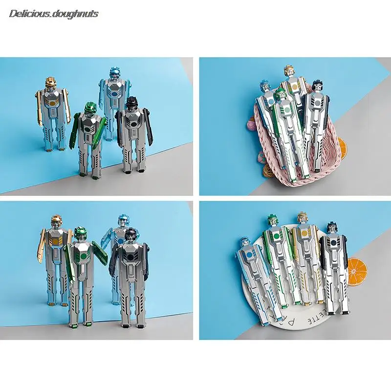 

Creative Deformation Robot Shape Gel Pen 0.5mm Boy Black Ink Gel Pen Detachable