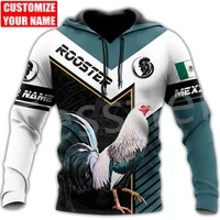 tessffel mexican rooster cook chicken animal tattoo tracksuit streetwear 3dprint menwomen harajuku casual funny zip hoodies t20