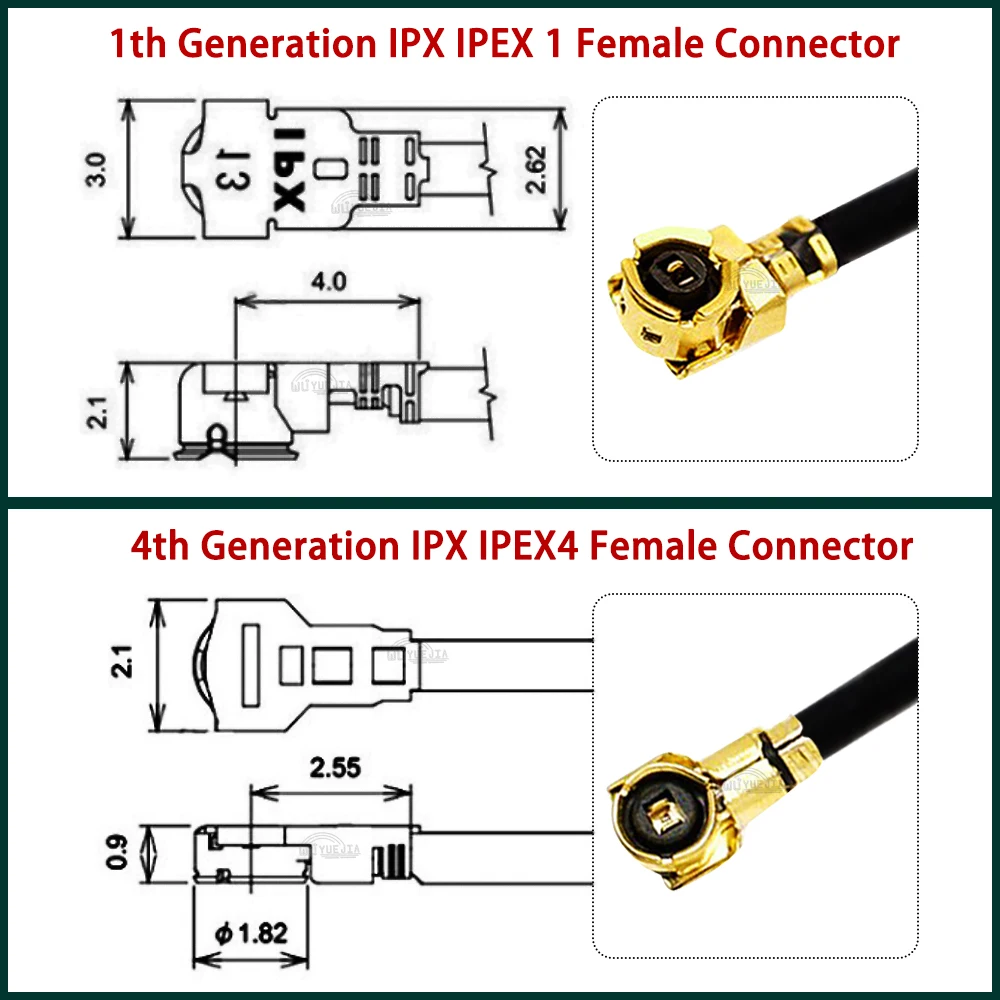 1 шт. Женский коаксиальный кабель SMA в 2 внешних разъема MHF4