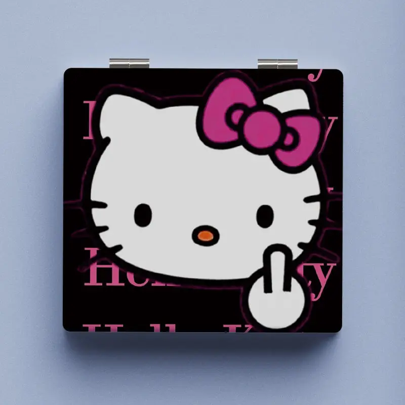 

Kawaii Hello Kitty small mirror with student dormitory makeup mirror portable mini folding mirror double-sided pattern jewelry