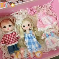 112 bjd dolls children girls toys birthday gift box 17cm princess dress up cute mini doll suit clothes accessories 3 years old