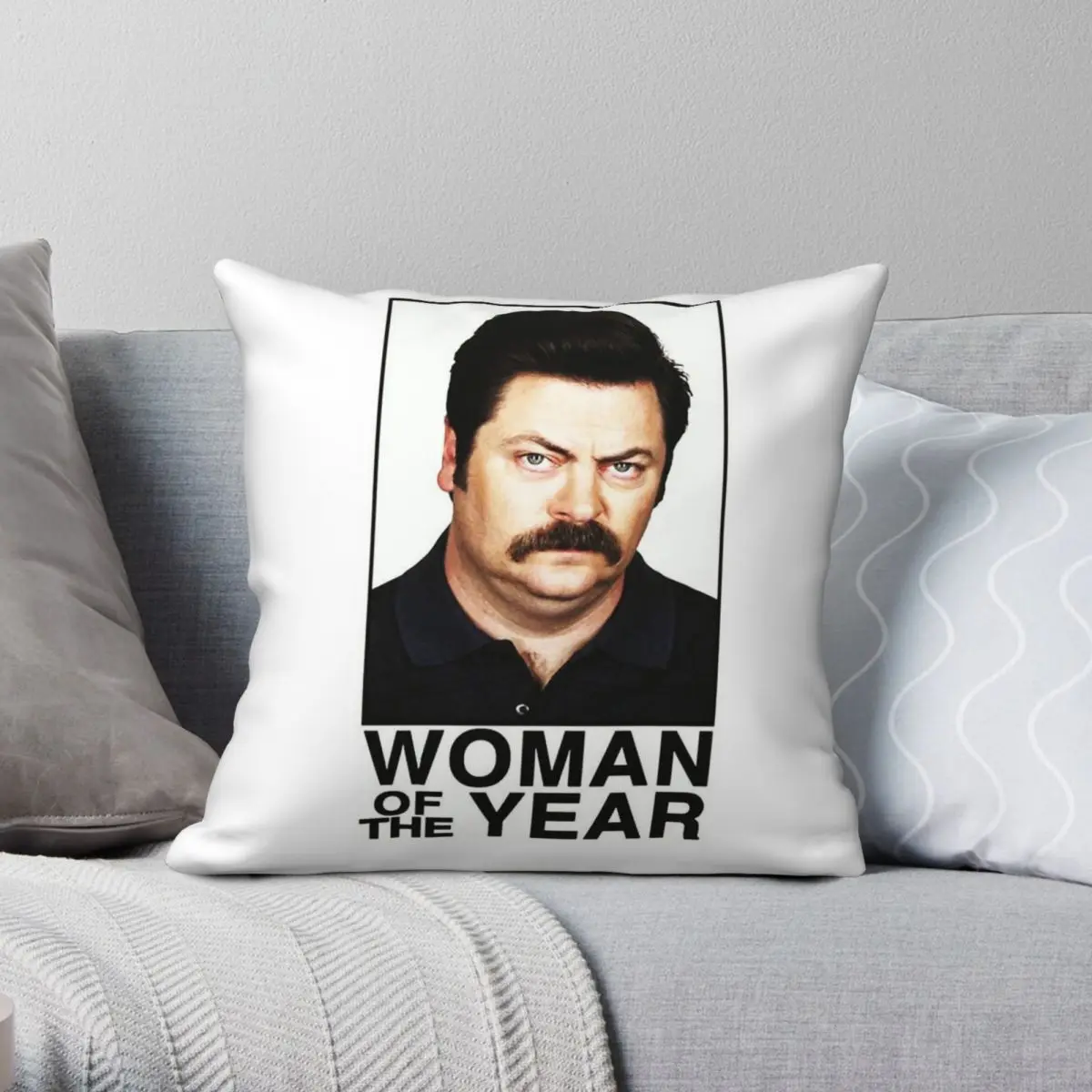 Женская Новогодняя наволочка Ron Swanson Полиэстеровая льняная бархатная креативная