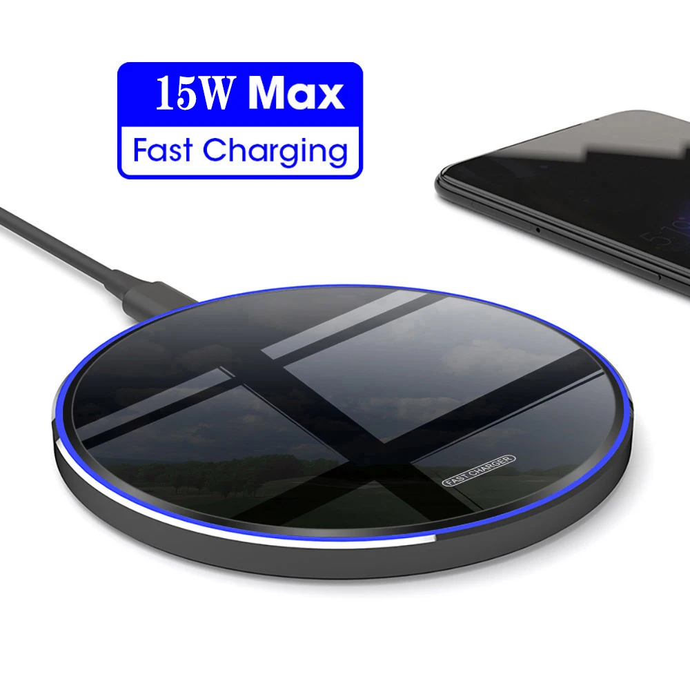 

Qi Wireless Charger For iPhone 13 12 11 Pro Xs Max Mini X Xr Induction 15w Fast Wireless Charging Pad For Samsung s8 s9 s10 note
