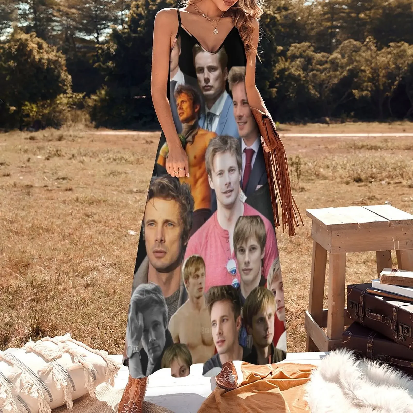 Платье без рукавов с фотоколлажем Брэдли Джеймса