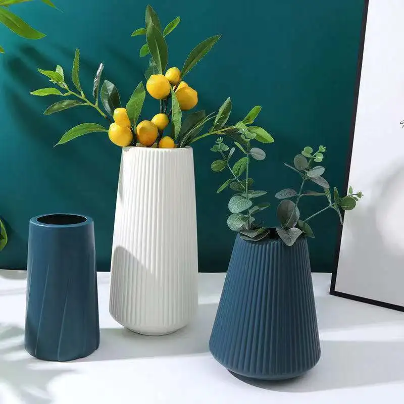 

Пластиковая ваза Morandi, украшения для гостиной, современные пластиковые вазы для цветов в стиле оригами, украшение для дома