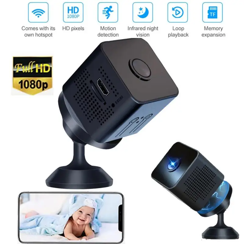 

Мини-камера RYRA с функцией ночного видения, Wi-Fi, 1080P