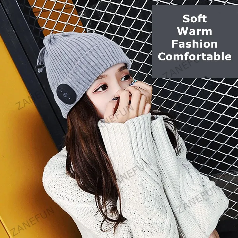 

Bluetooth 5,0 музыкальная шапка, наушники с приемником, теплая шумоподавляющая зимняя шапка, Usb-наушники, Bluetooth для Xiaomi Honor MP3