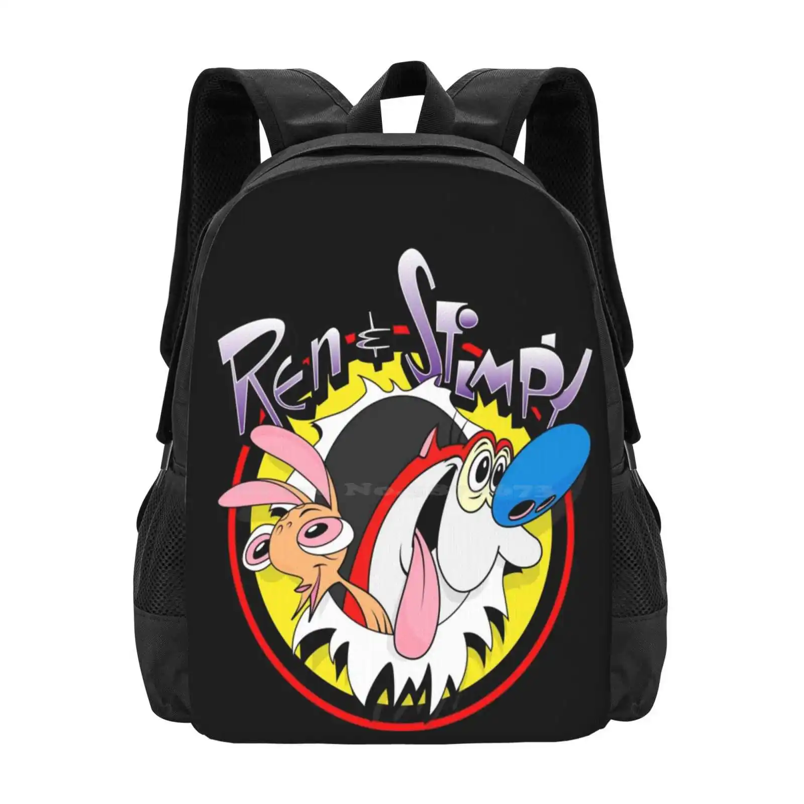Ren &Amp ; Stimpy New Arrivals Unisex Bags Student Bag Backpack Ren And Stimpy Happy Happy Joy Joy Log Blamo 90S Cartoon Tv
