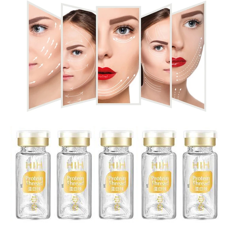 5 бутылочек протеиновая нить без иглы Золотая линия абсорбируемый наполнитель